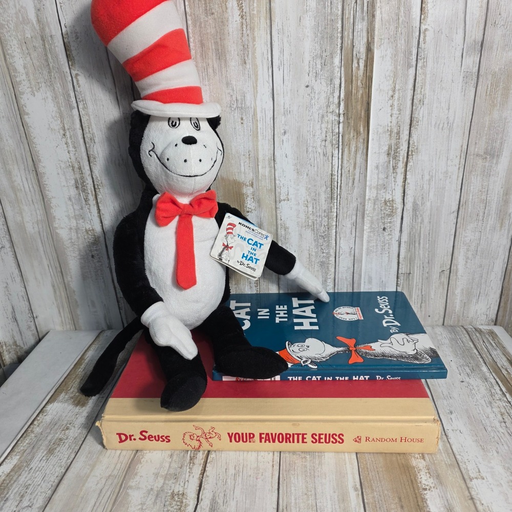 Dr Seuss Cat in the Hat Plush & Book Set Your Favorite Seuss Treasury 13 Stories - Picture 3 of 7